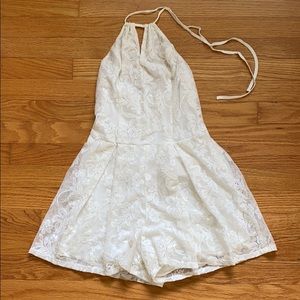Hollister white lace romper